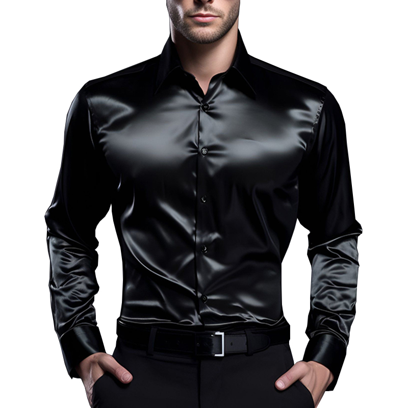 Men's Satin Luxury Dress Shirt - đánh giá và giá Mens Satin Silk Dress Shirt