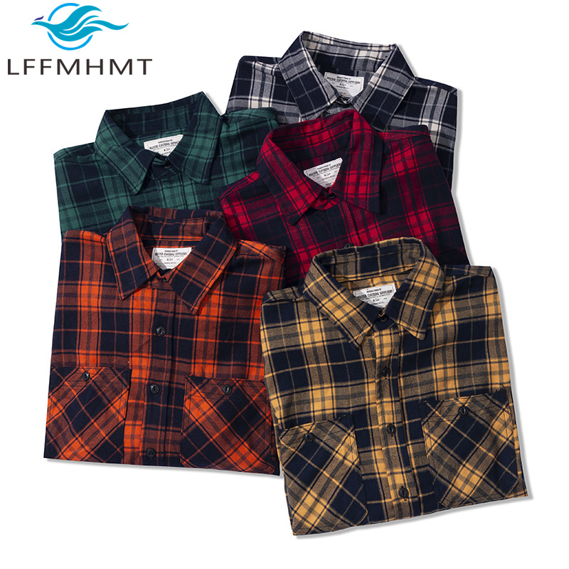 Autumn Winter Fashion Men's Cl - đánh giá và giá Flannel Plaid Shirt Heavy Weight