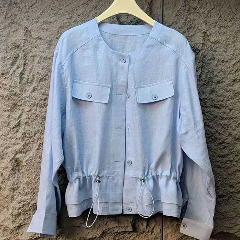 Loose Linen Drawstring Thin Ja - đánh giá và giá Jackets