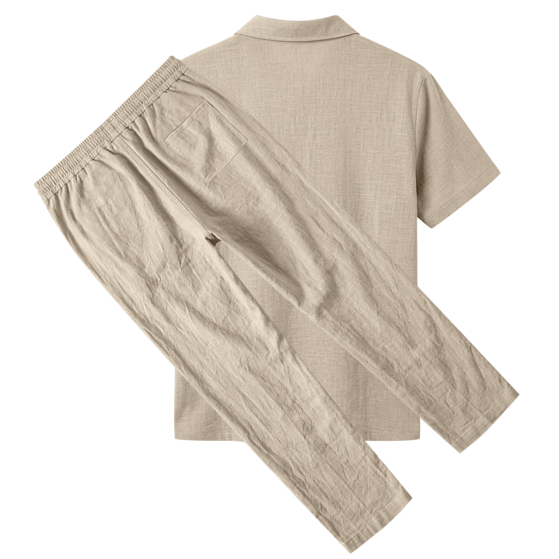 Men's 2 Piece Polo Set Short S - đánh giá và giá Mens Linen Shirt Long Sleeve